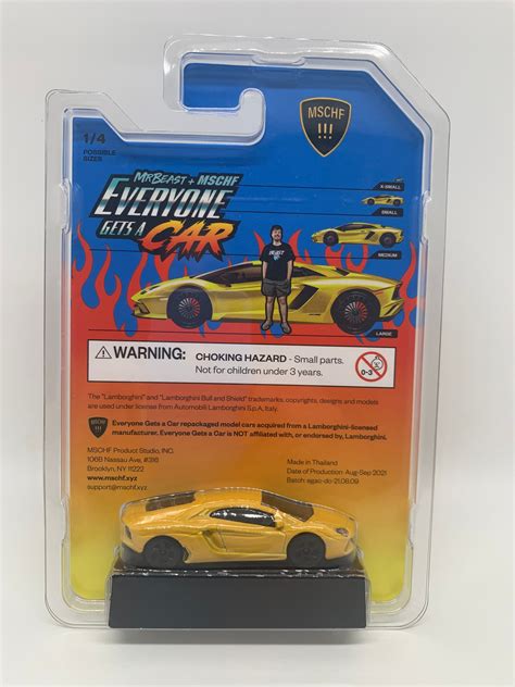 Mschf Mr Beast Lamborghini Yellow Collectible Diecast Replica Etsy