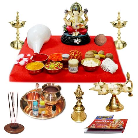 Ganesh Puja Kit With Prayer Vessels Ganpati Puja Ganesh Puja Diwali