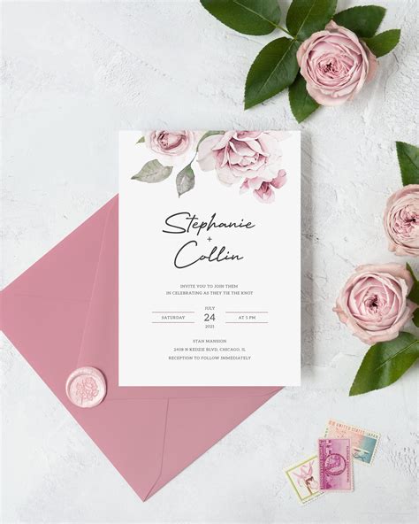 Pink Wedding Invitation Templates Jenniemarieweddings