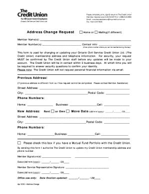 Fillable Online Address Change Request Address Change Request Fax Email