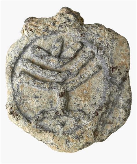 File Byzantine Menorah Token Walters 55100 Lead Menorah Inscribed Hd Png Download