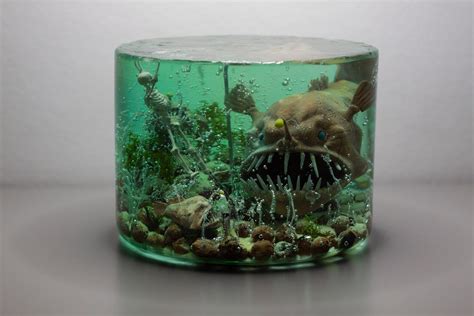 Epoxy Diorama Anglerfish And Skeleton Pole Dance Etsy