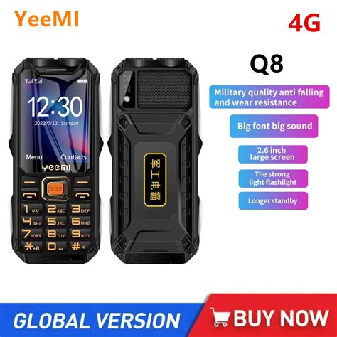 YeeMI Q8 Прочный водонепроницаемый полнодиапазонный телефон 4G 2,6 ...