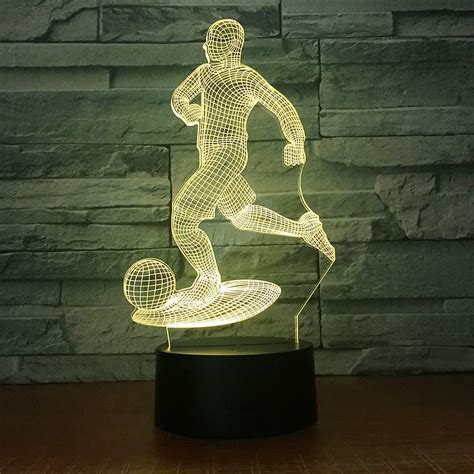 Football Gift Desk Lamp Remote Touch Acrylic Colorful Table Moderne Led ...