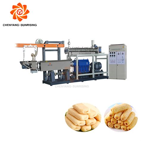 China Automatic Plant Puff Corn Snack Extruder Machines Core Filling