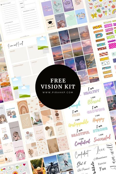 Free Printable Vision Board Kit Pirah Kp Vision Board Printables