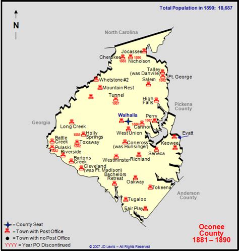 Oconee County, SC - 1881 to 1890