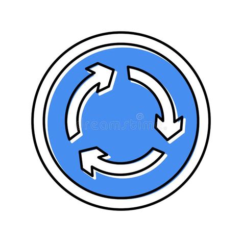 Roundabout Road Sign Color Icon Vector Illustration Stock Illustration ...