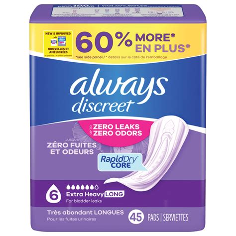 Save On Always Discreet Incontinence Pads Extra Heavy Long Order Online