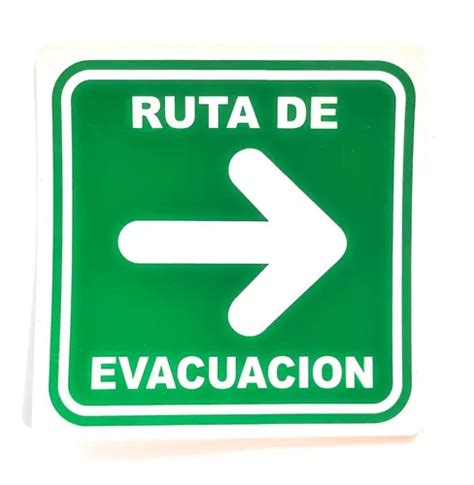 Señalamiento Ruta De Evacuación Derecha 25x25 Cm Meses Sin Interés