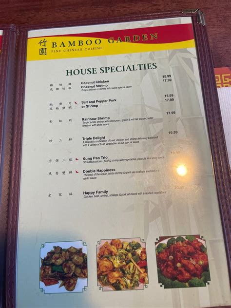 Menu At Bamboo Garden Restaurant York