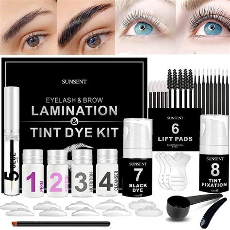 Kit de laminación de cejas 4 en 1 Negro kit SUNSENT para levantamiento