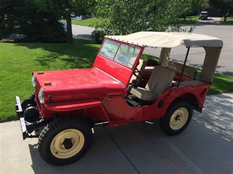 Jeep Cj A Jeep Red For Sale Cj A Jeep Willys Frame Off