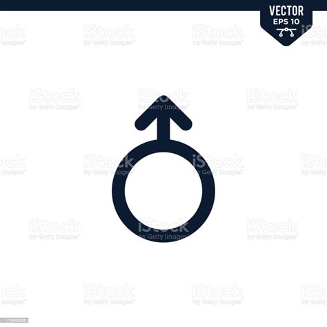 Men Gender Icon Collection Glyph Style Stock Illustration Download Image Now Abstract Arrow