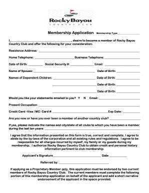 Fillable Online Membership Application Membership Type Fax Email Print