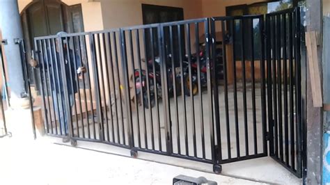 Pintu Pagar Lipat Satu Roda House Gate Design Gate Wall Design