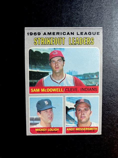 Topps A L Strikeout Leaders Lolich Mcdowell Messersmith