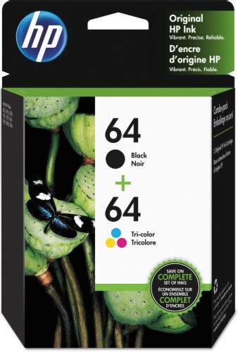 HP 64 Original Ink Cartridge Combo Pack - Black/Tri-Color, 2 pk - Fred ...