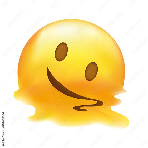 Melting Emoji Melted Yellow Face With Exhausted Smile Overheated