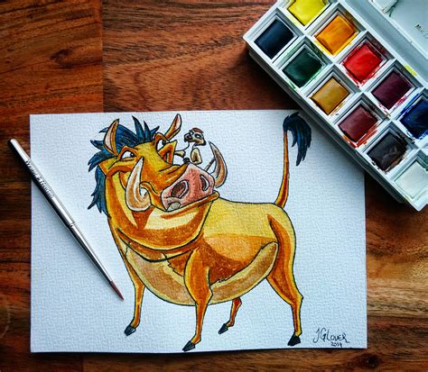 Hakuna Matata Timon And Pumbaa The Lion King Watercolour Sketch