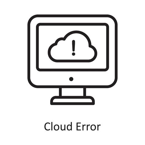 Cloud Error Vector Outline Icon Design Illustration Cloud Computing