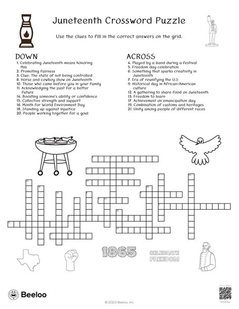 Juneteenth Crossword Puzzle Beeloo Printable Crafts And Activities