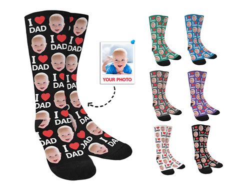 Custom Fathers Day Face Socks Personalized Photo Socks Etsy