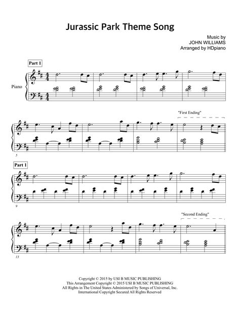 Jurassic Park Sheet Music Direct