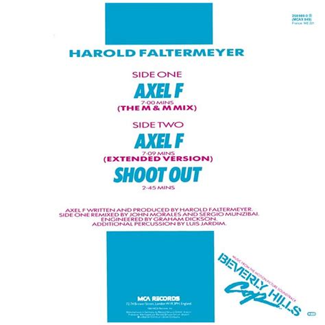 Harold Faltermeyer Axel F The M M Mix Vinyl 12 1984 EU