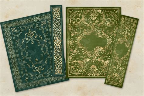 X Ornate Gold Book Covers Digital Paper Gold Decorative Etsy