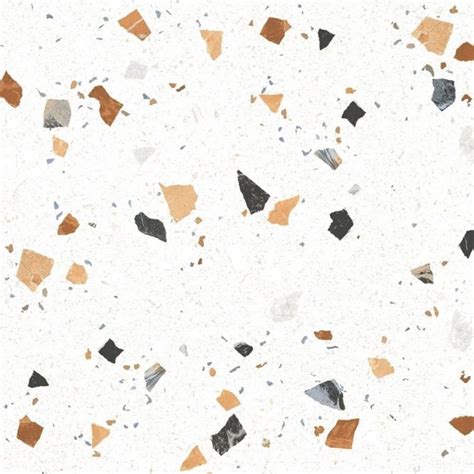 Trend White Terrazzo Multicolour Matt 60cm X 60cm Wall Floor Tile