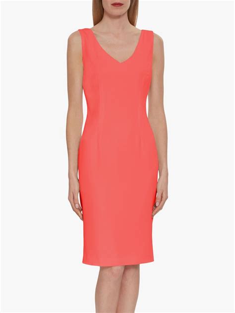 Gina Bacconi Merna Sleeveless Moss Crepe Shift Dress Orange Red Gina