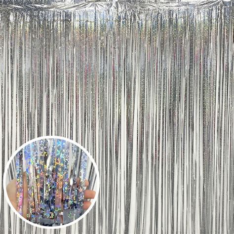 Gold Foil Fringe Curtain Backdrop 2pcs 3 28ft X 8 2ft