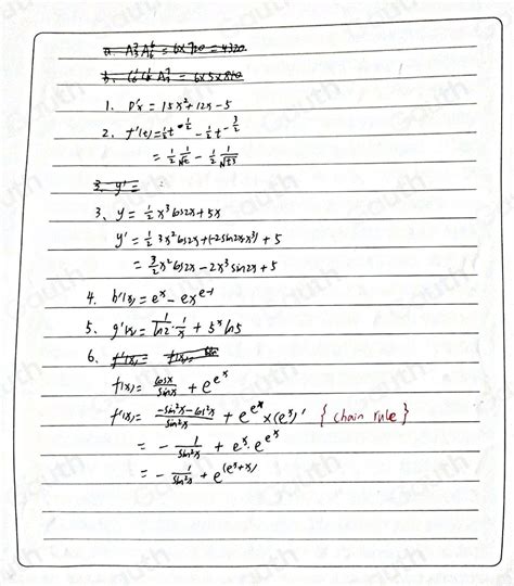 Solved Apply The Rules Of Differentiation To Differentiate The Following Functions 1 D X 5x 3