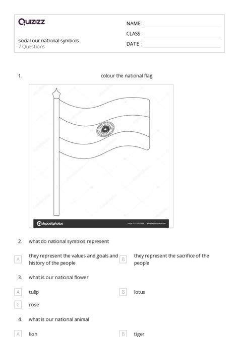 National Symbols Worksheets For Th Year On Quizizz Free Printable