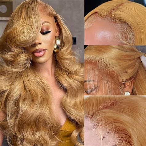 Amazon Spou Honey Blonde Lace Front Wig Human Hair Body Wave X