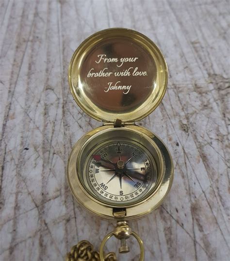 Compass Engraved Compass Brass Compass Working Compass Etsy