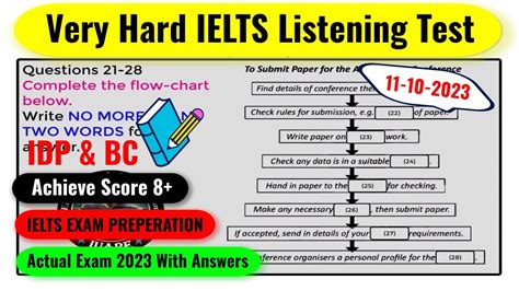 Very Hard Listening Test 2023 Idp And Bc Real Ielts Listening Test 11