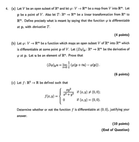 Solved A Let V Be An Open Subset Of R And Let Y Vr Be Chegg