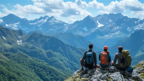 Ai Generated A Group Of Hikers Taking A Break On A Rocky Mountaintop