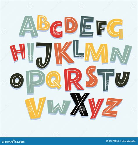 Funny Comics Font Vector Cartoon Alphabet With All Letters And Numbers