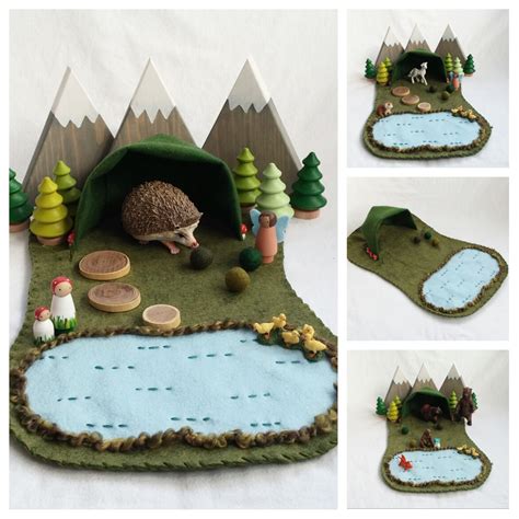 Forest Landscape Playscape Play Mat Felt Pretend Open Ended