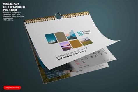 Calendrier Mural R Aliste De Reliure De Fil De Paysage Flottant Avec