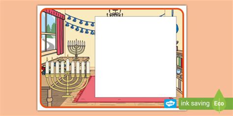 FREE Hanukkah Photo Frame Hecho Por Educadores Twinkl