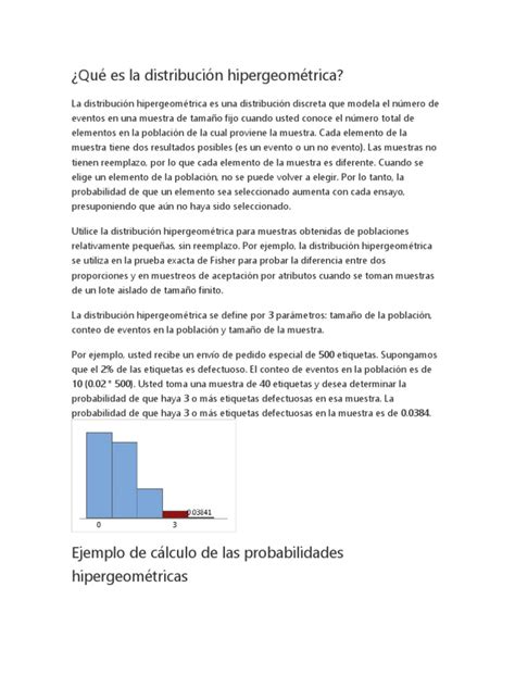 Qué Es La Distribución Hipergeométrica Pdf Probabilidad