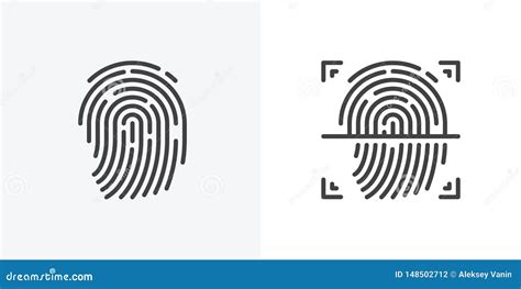 Fingerprint Scan Icon Stock Vector Illustration Of Linear 148502712