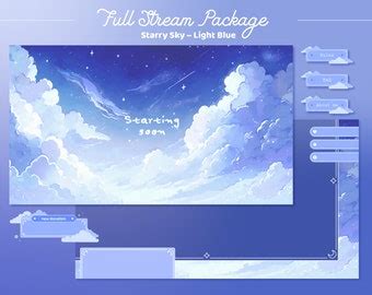 Animated Twitch Overlay Starry Night Dark Blue Cosmic Stars Stream