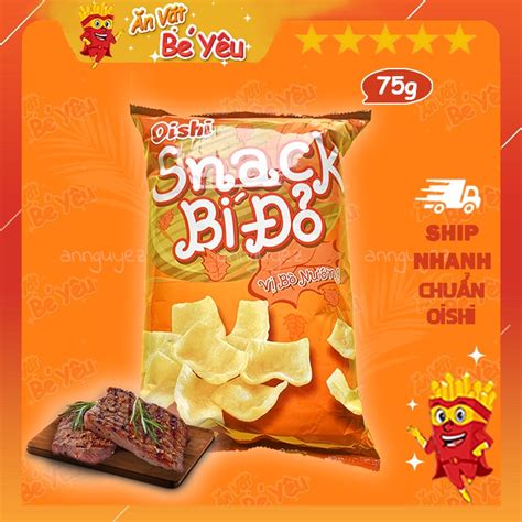 Bim bim snack Oishi bí đỏ vị bò nướng 75g siêu to khổng lồ Shopee