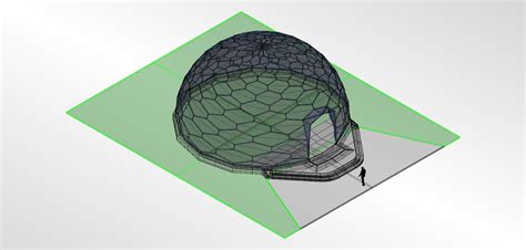 Hexagonal Geodesic Dome Like Structure With Entry D Model Cgtrader