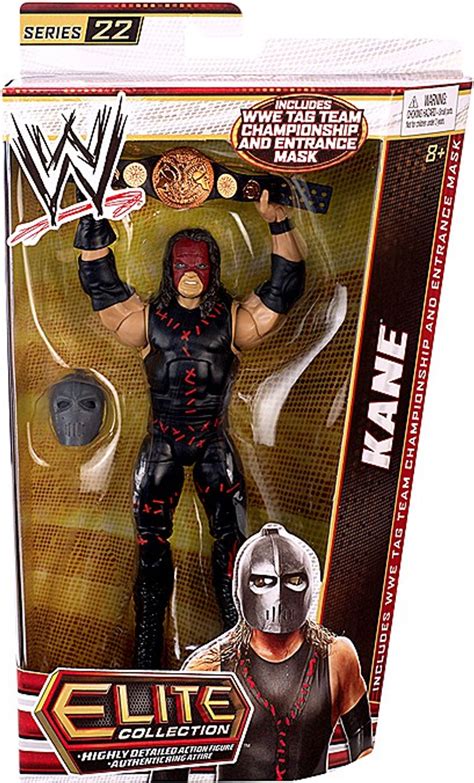 WWE Wrestling Elite Series 22 Kane Action Figure Tag Team Championship Belt Entrance Mask Mattel ...